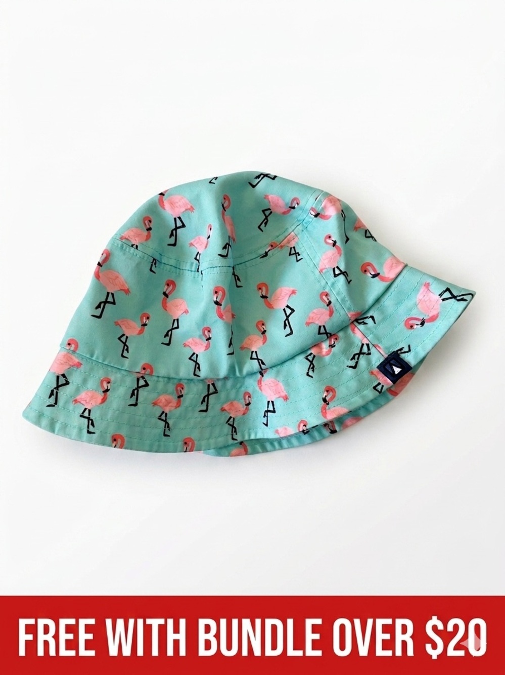 FREE WITH BUNDLE Flamingo Print Turquoise Bucket Hat Tropical Summer Sun Hat